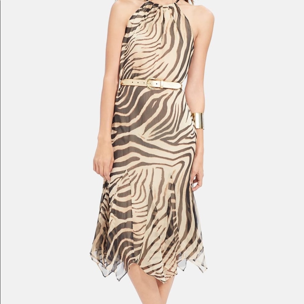 LAUREN RALPH LAUREN Animal print halter dress.